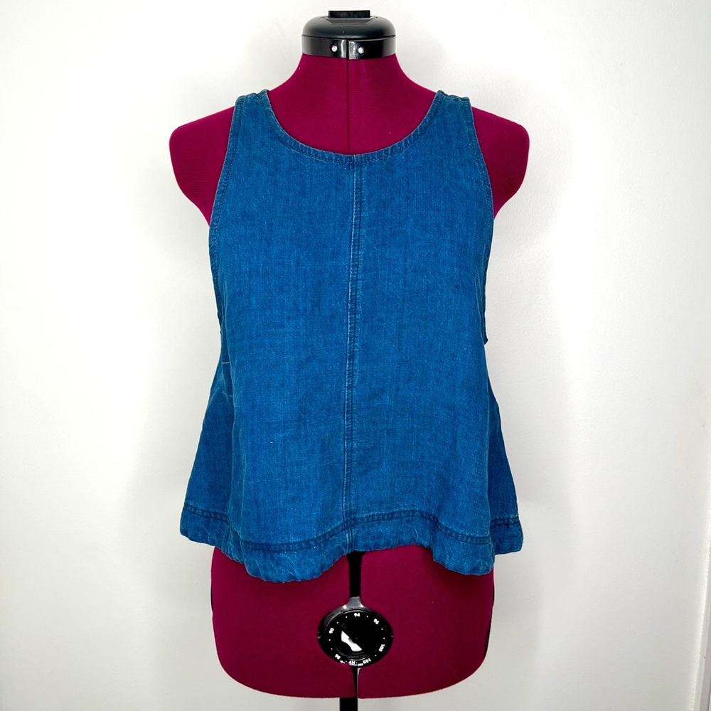 Aritzia asymmetrical jean halter top sleeveless